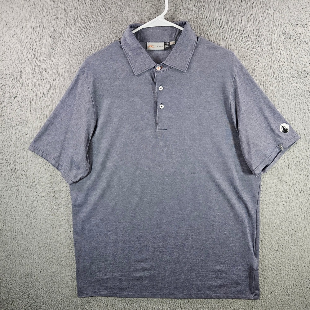 KJUS Men Sunder Polo Shirt Blue Heather UPF 50+ Comfort Fit Golf XL 54